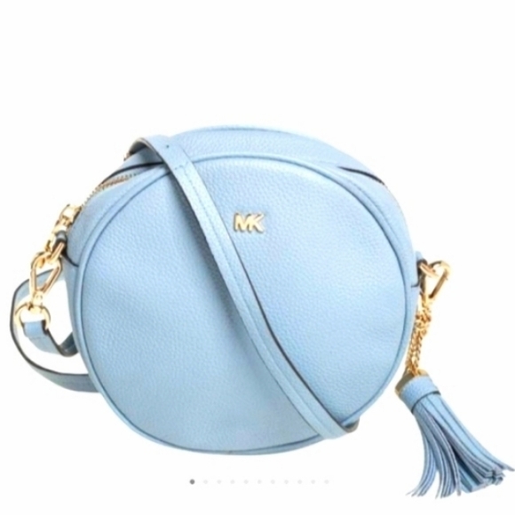 Michael Kors Medium Circle Canteen Crossbody Bag In Blue - Picture 2 of 7